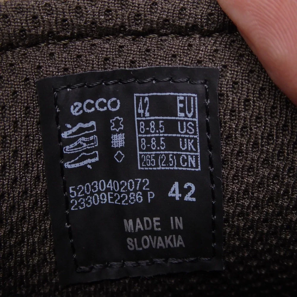 ECCO Mens S-Lite Hybrid Derby Shoes Taupe Leather Lace Up 42 / 8-8.5